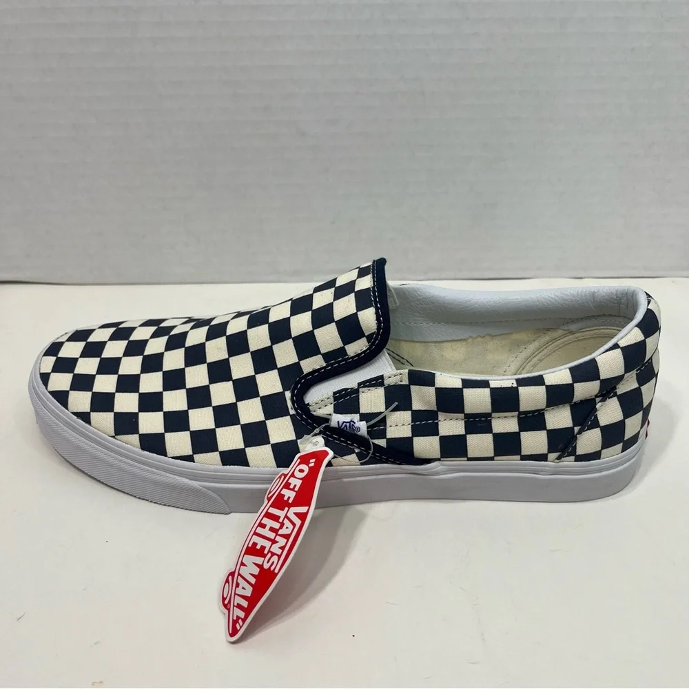 VANS Classic checkerboard print slip on shoes men’s size 13 NWT BLUE - Picture 8 of 16